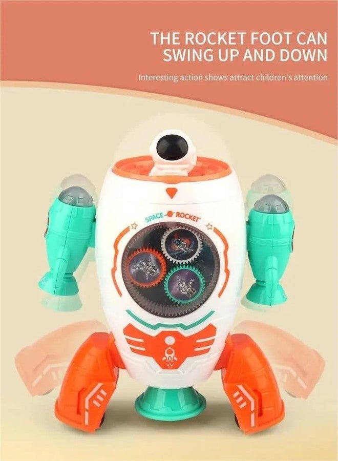 ONOTIC Space Theme Rocket Toy for Kids 360 Rotating Moving Light and Music for Kids - Image 4